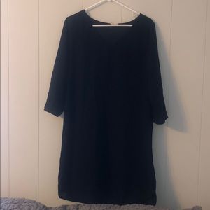 Japana V-Neck Black Chiffon Swift Dress
